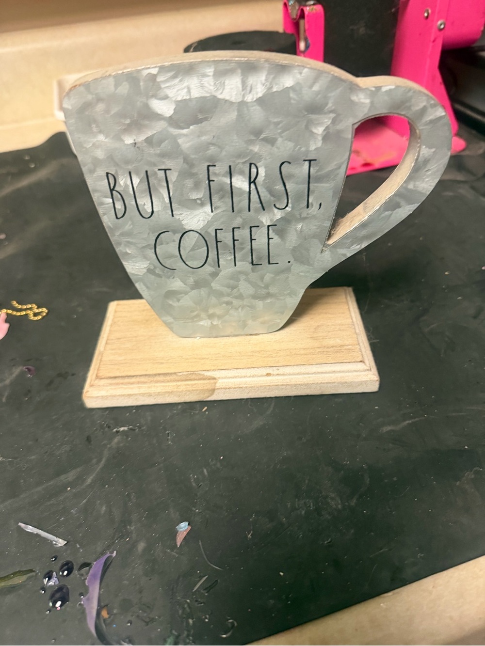 But First Coffee Galvanized Mug Sign